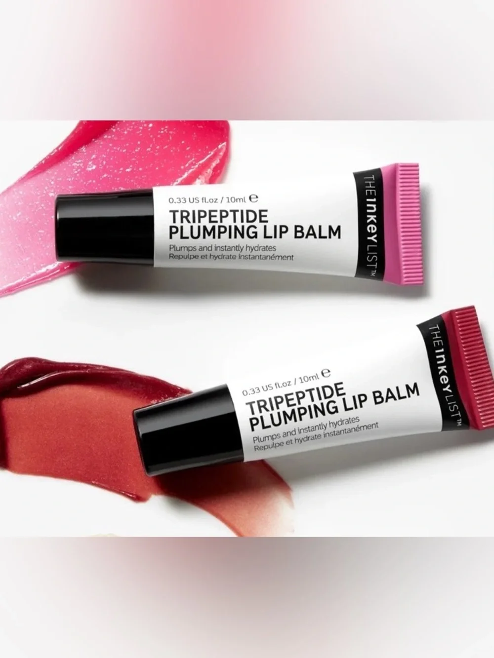 Inkey List **Two** Tripeptide Plumping Lip Balm in Pink and Berry **New in Box**